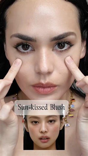 Sun-kissed Blush #makeuptutorial #makeupforbeginners #softglamlook #makeupshorts #makeuphacks