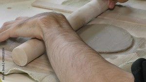 Development of hand motility in patients with cerebral palsy. People with a disease of the nervous Central system in training movements do art crafts. Stock Video