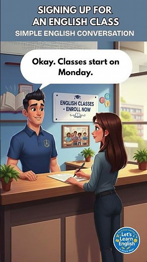 Signing Up for an English Class – Easy English Conversation for Beginners #dailyenglish #english