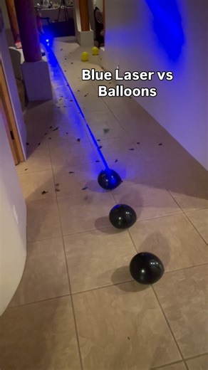 Joe Richards | Blue Laser vs balloons #laser #physics | Instagram