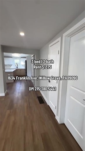 3 Bedroom 2 Bath Rental in Willow Grove, PA for $1375