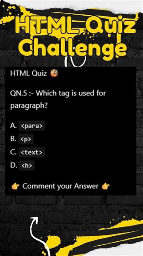 HTML Quiz Challenge 🧠 90% people can't answer #challenge #quiz #shorts