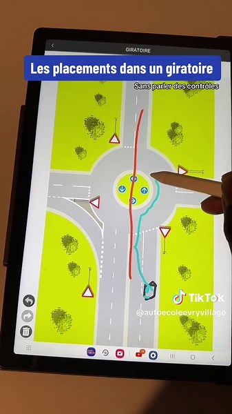 Placement optimal dans un giratoire pour une conduite en toute sécurité