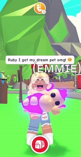 #pov :: I get my dream pet but forget about ruby 🐒🍌 ~old trend so idk creds // #emsnemmie #randomlyems #adoptme #newacc 💕