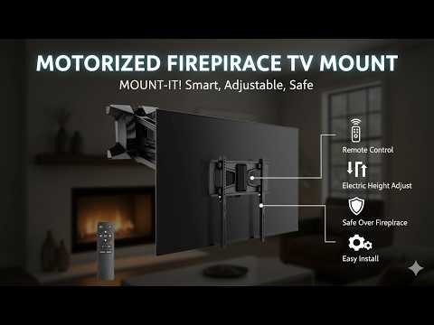 Motorized Fireplace TV Mount Review – Remote Control Pull Down Mount