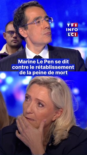 Invitée de LCI, Marine Le Pen s'est exprimée sur la peine de m*rt, la cheffe de file du RN s'oppose à son rétablissement mais propose une alternative. | LCI