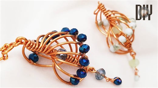 Conch shell | Wind spinner | Pendant | Small crystal | Spherical bead with holes | Copper wire 596