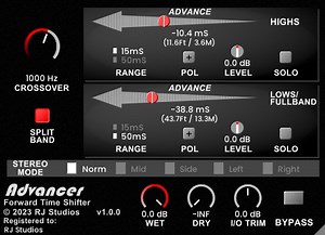 RJ Studios releases Advancer - The opposite of delay (Win & Mac; VST, AU & AAX)