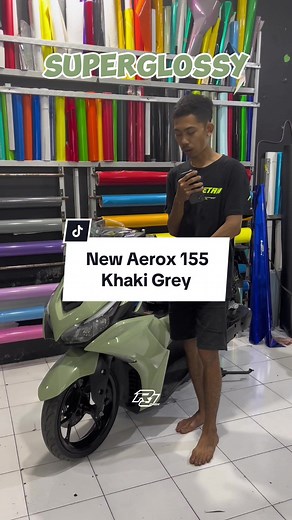 Wrapping Sticker Motor New Aerox 155 Khaki Grey