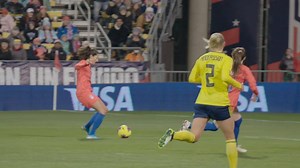 Two angles and slow motion to better appreciate it. Against Sweden, Christen Press became the 12th #USWNT player to score at least 50 international goals. 🇺🇸 | U.S. Soccer