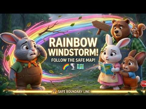 Rainbow Windstorm Rescue! 🌈🌪️ Safe Shelter Map + Buddy Rules Buck’s Forest Adventures Kids Safety