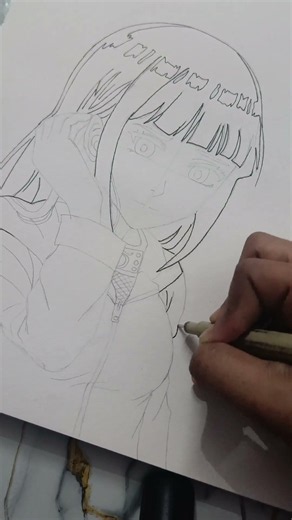 How to Draw Hinata Hyuga from Naruto 💜 | Easy Anime Outline Drawing Tutorial Part 1