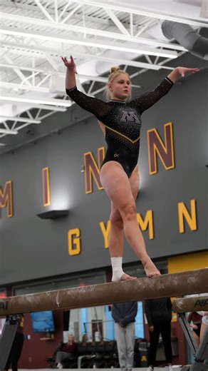 Minnesota Women's Gymnastics | Sarah is season-ready on the beam 🤩 #Team52 | #AnchoredDown | Instagram