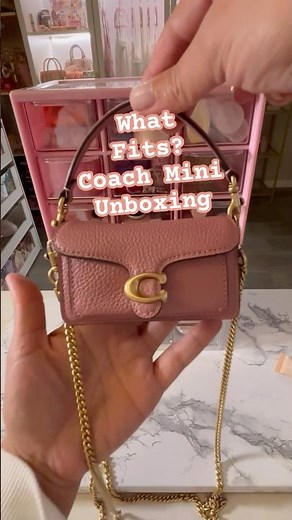 What fits in the New ‪@coach‬ mini Tabby bag charm #coach #unboxing #minibag #coachpurse