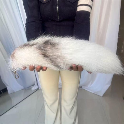 18" Fox Tails, Ethical Taxidermy Therian Tail Cosplay: Gray Brown White, Clip On, Keychain, Real Tails - Etsy