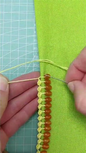 Hand Beaded Edge Stitching Enhances Fabric Borders With Neat Detail #popular #handmade #hand