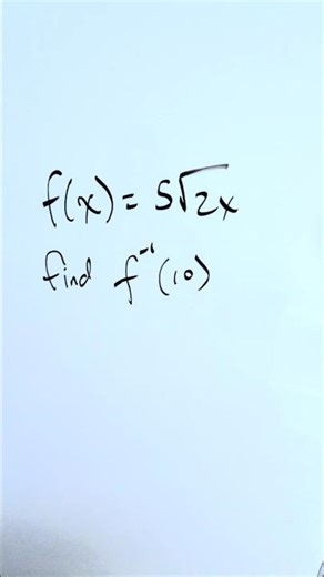 Inverse function question from Precalculus