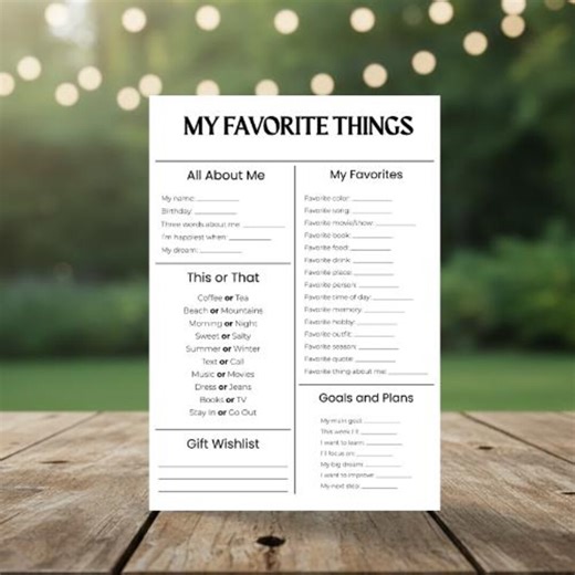 All About Me Questionnaire Worksheet, Favorite Things List for Teachers & Friends, Getting to Know You Coworker Form, Staff Appreciation PDF - Etsy