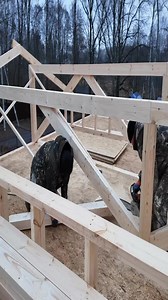 3K views · 14 reactions | Amazing wooden roof bracing truss frame connection assembly works | Structure build tips | Facebook