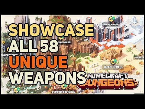 All Unique Weapons Minecraft Dungeons Showcase
