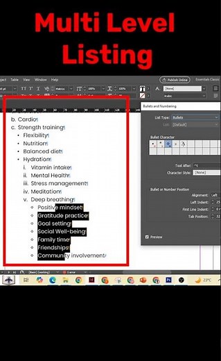 How to do Multi Level Listing in Adobe InDesign - Lee Graphics