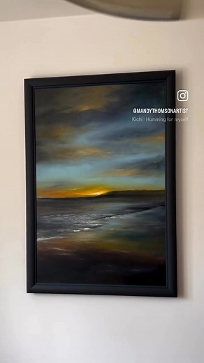 ‘Find Me On The Wind’ started off as a simple emotion of searching for something. I didn’t know what the painting would be at the first layer stage, I only knew that the need for making a ‘discovery’ was in my soul. I hadn’t been painting for a couple of months, and I was reluctant. But the action of painting always takes you somewhere if you let it. It took me to a morning I spent at Thorntonloch, alone on the beach, sitting by the water’s edge with a cuppa in my hand, in complete solitude, and