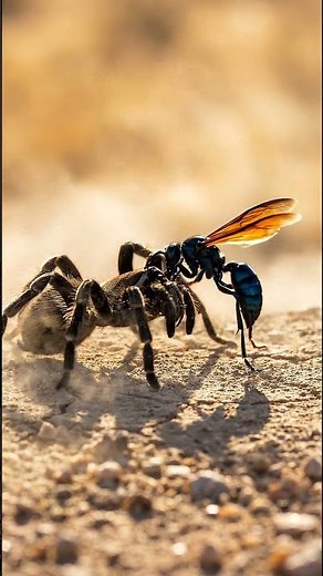 Tarantula vs Tarantula Hawk Wasp | Deadliest Desert Battle (Cinematic 4K Macro) #wildimaxvision
