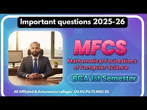 MFCS Important Questions 2025-26 BCA I Sem 1st Mathematical Foundations of Computer Science Imp OU