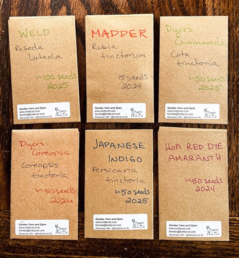 Natural Dye Seed Collection - Dyer's Chamomile, Dyer's Coreopsis, Hopi Red Dye Amaranth, Japanese Indigo, Weld, Madder, Natural Dye - Etsy