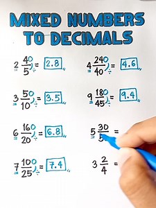 Mixed Numbers to Decimals‼️📚💡 #basicmath #mathtricks #mathtutor #Mathematics #Teachergon #mathtutorial #mathreview #mathematics #mathhack #maths #MathViral #MATH #math #mixednumbers #decimals #civilservicesexam #cse | Math Tutorials