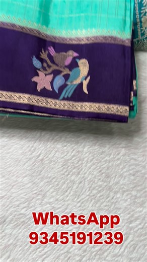 2.1K views · 35 reactions | How to order?: Take a screenshot & sent > Whatsapp +91 9345191239 糧Saree name: Banarasi silk with Beautiful Meenakari weaving borders and beautiful blouse. Fabric type: silk Cost 3850+ shipping 画Wash care: - Dry wash only - Mild shampoo wash - Dry it in shades #gandgboutique #glowandglitterboutique #trendingsarees #sareelove #sareestyle | Glow And Glitter Boutique | Facebook