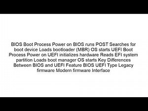 BIOS vs UEFI Explained | Boot Process & Differences Made Simple