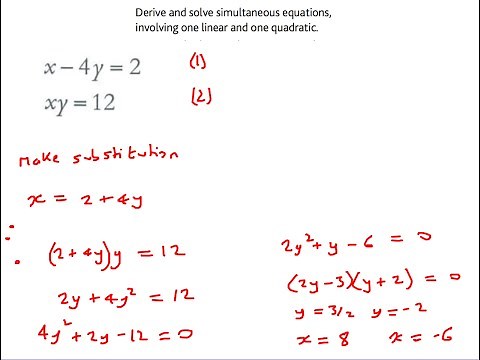 IGCSE Cambridge 0580: Quadratic Simultaneous Equations, Complete Square, Expand Triple Brackets.