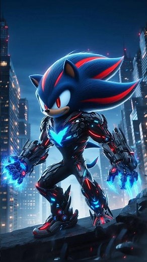 Shadow the hedgehog × Sonic Fusion Reveal 🖤💙 Sonic Transformation 🧬 #sonic #fusion #sonicexe #ai