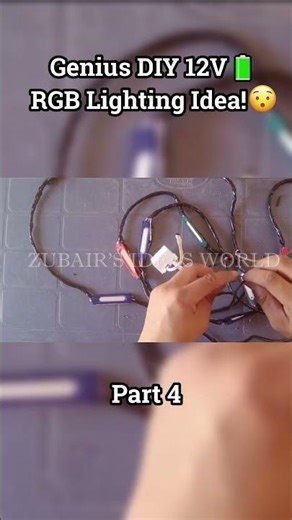 Genius DIY 12V RGB Lighting Idea! 🔋😲 (“MUST TRY) #diy #diyhacks #repair