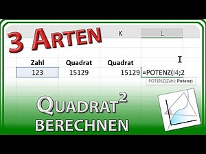 Quadrieren ² (2. Potenz, hoch 2 rechnen) - Excel Grundlagen Tutorial & Anleitung