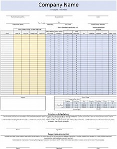 Excel Employee Timesheet Template: Auto Calculate Overtime (printable) - Etsy