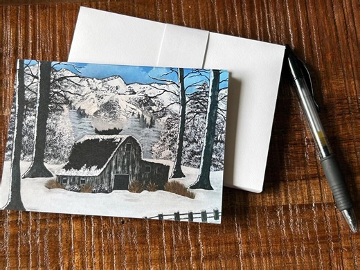 Rustic Barn Note Cards Printed From Original Oil Painting - Etsy