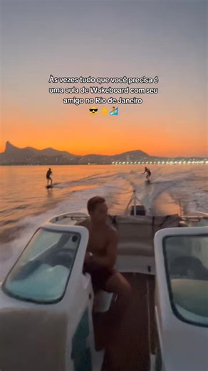 Já encaminha pra pessoa que vai viver esse momento contigo 🧡 #riodejaneiro #riodejaneirobrasil #wakeboarding #pordosol