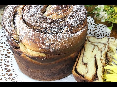 Chocolate Kulich/Paska/Easter bread for Russian Orthodox Easter.