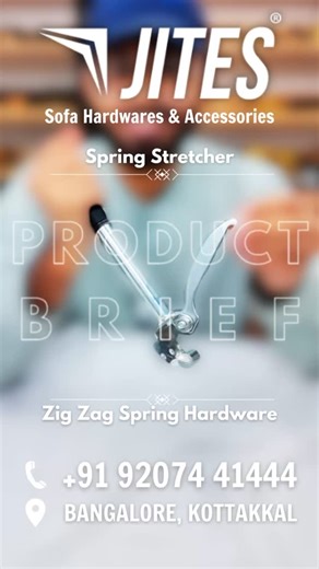 Jites | Sofa & Furniture Hardwares on Instagram: "Introducing Zig Zag Spring Stretcher A compact and efficient tool to stretch zig zag springs effortlessly! Perfect for crafting durable and comfortable chairs and sofas, this spring stretcher is a must-have for furniture makers looking to save time and effort. Check out our bio for catalog and contact details! #ZigZagSpringStretcher #FurnitureTools #SofaAccessories #ChairDesign #Interiors #InteriorDesign #InteriorStyling #Architecture #FurnitureH