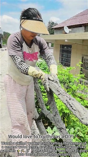 Handcrafting Cement Wood Fence Texture ✨🛠️
