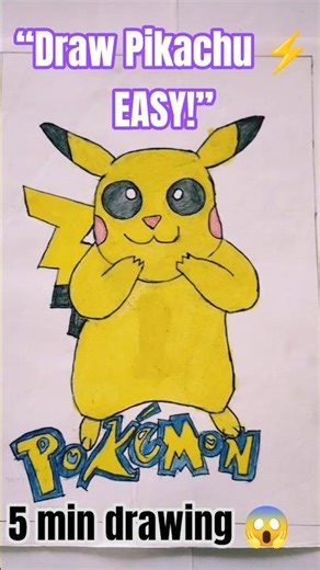Draw Pikachu in 5 Minutes ⚡ Easy Pokémon Drawing Tutorial #shorts