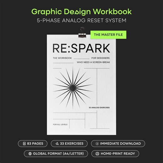 Graphic Design Workbook for Creators | Screen-free Creativity Exercises | Anti-burnout Printable PDF (a4/letter) - Etsy