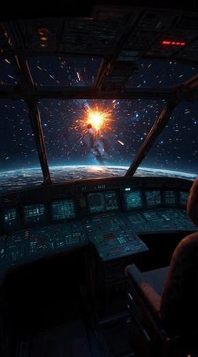 FUTURISTIC VIEW #ExplodingPlanet #SpaceJourney #CosmicDestruction #SpaceshipView #AIUniverse