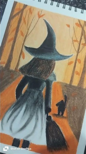 Autumn Magic | Oil Pastel Drawing #shorts