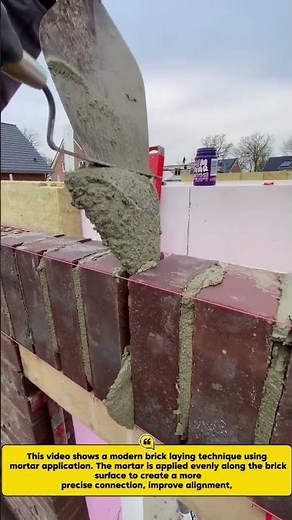 Modern Brick Laying Technique Using Mortar Application System 🔥 | Fast Construction Method
