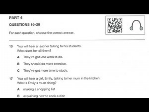 A2 Key For School 1 Test 4 Part 4