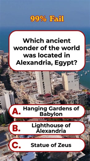 Which ancient wonder of the world was located in Alexandria, Egypt | Brain Knowledge Quiz | USA Quiz