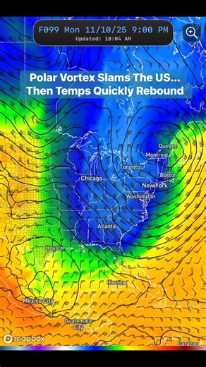 Fascinating evolution of a lobe of the Polar Vortex dropping into the Eastern US early next week, then quickly retreating. Buckle up for big temperature swings! | Chief Meteorologist David Paul
